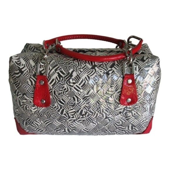 Nahui Ollin Black and White Zebra Satchel - Picture 1 of 13